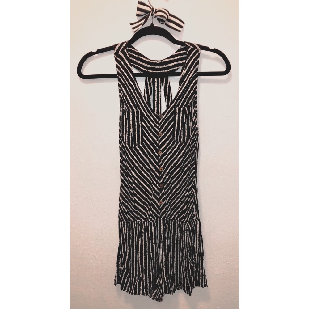 Vertical Stripe Romper w/Pockets (3 for $10)